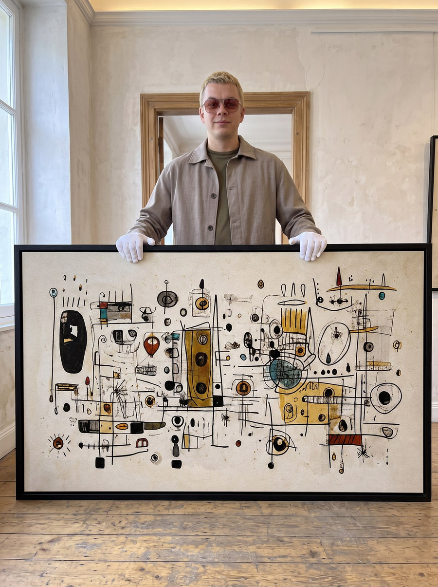 Moritz Danner with one of his works