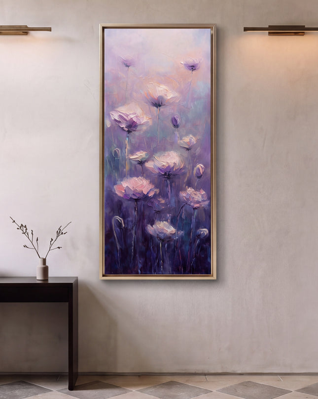 Lilac Serenade hand-painted original painting displayed in a modern interior