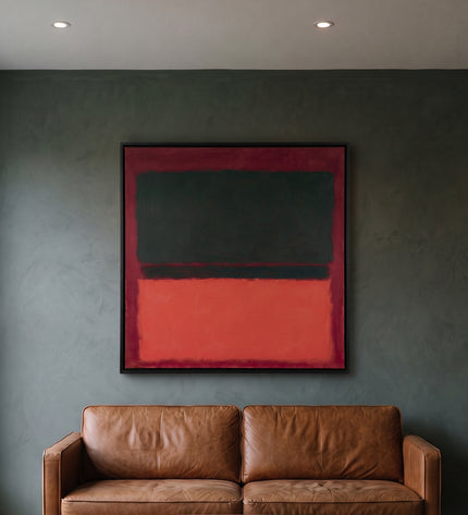 Crimson Chamber — in its individually designed living room; digital artwork visualization
