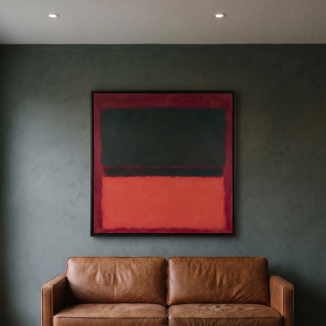 Crimson Chamber — in its individually designed living room; digital artwork visualization