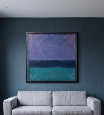Deep Blue Rest im Wohnraum – digitale Werkvisualisierung