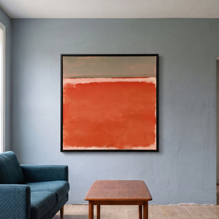 Orange Horizon — in its individually designed living room; digital artwork visualization