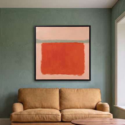 Persimmon Pause — in its individually designed living room; digital artwork visualization