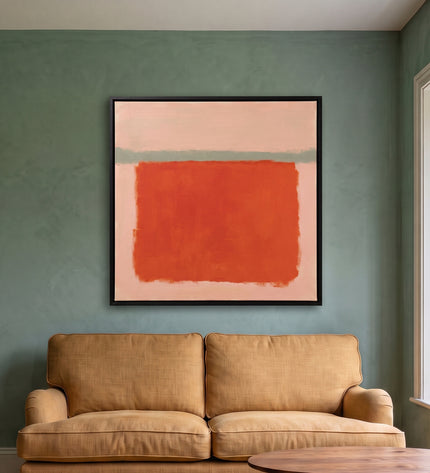 Persimmon Pause — in its individually designed living room; digital artwork visualization
