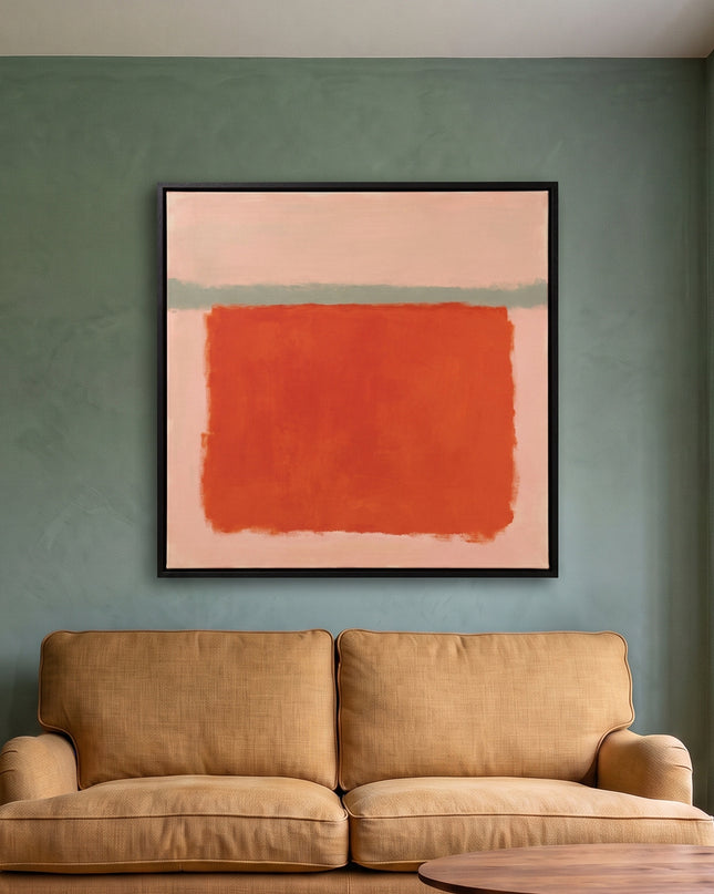 Persimmon Pause — in its individually designed living room; digital artwork visualization