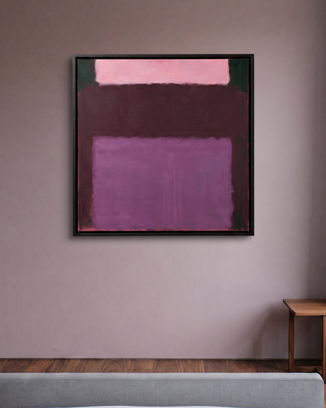 Plum Resonance — in its individually designed living room; digital artwork visualization