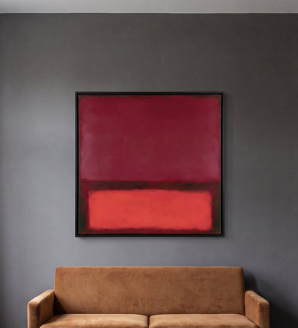 Red Under Silence — in its individually designed living room; digital artwork visualization