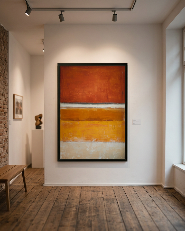 Rust and Gold displayed in a contemporary gallery setting