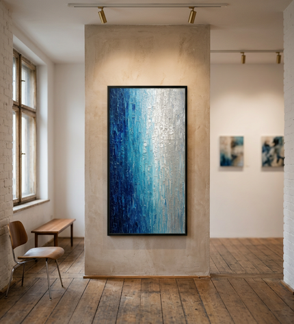 Silver Tide displayed in a contemporary gallery setting