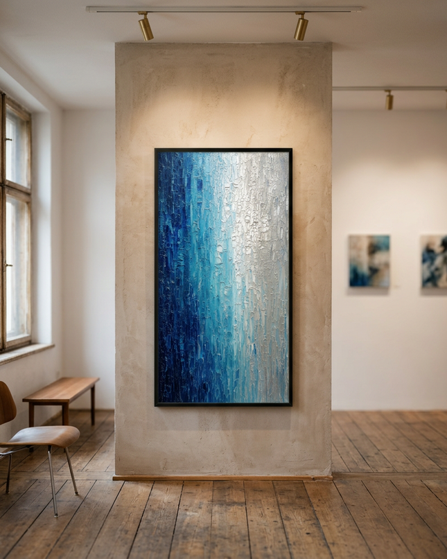 Silver Tide displayed in a contemporary gallery setting