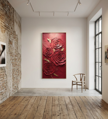 Roses of Desire displayed in a contemporary gallery setting