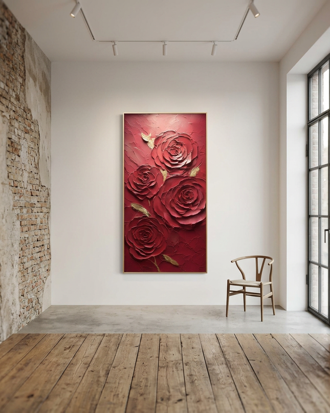 Roses of Desire displayed in a contemporary gallery setting