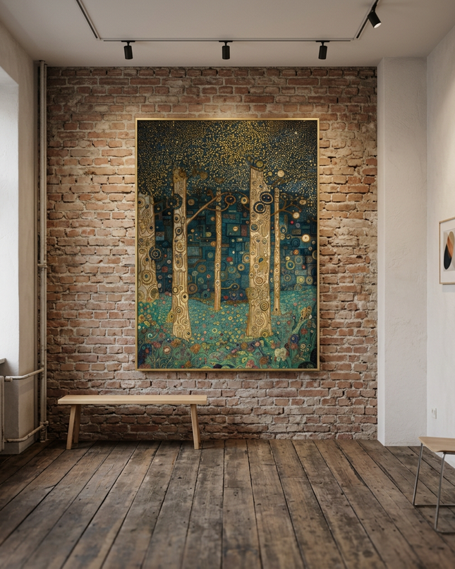 Mystic Woodland displayed in a contemporary gallery setting