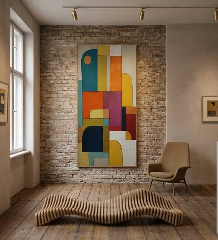 Urban Mosaic displayed in a contemporary gallery setting