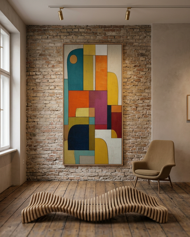 Urban Mosaic displayed in a contemporary gallery setting