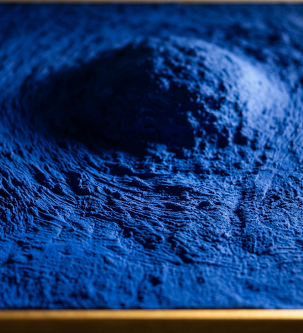 Close-up detail of Blue Abyss showing textured brushwork and color detail