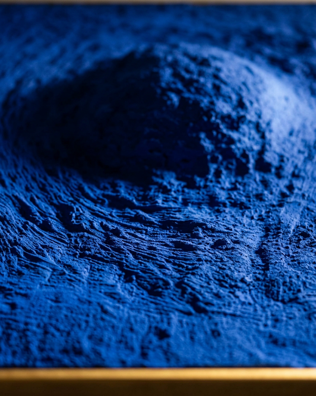 Close-up detail of Blue Abyss showing textured brushwork and color detail