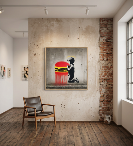 Holy Burger displayed in a contemporary gallery setting