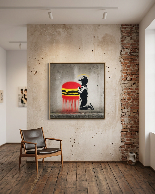 Holy Burger displayed in a contemporary gallery setting