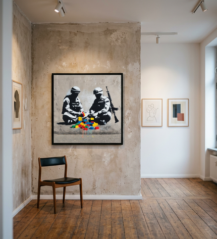 Peace Builders displayed in a contemporary gallery setting