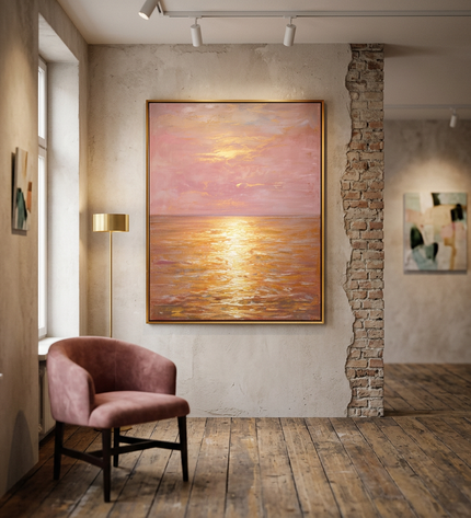 Golden Horizon displayed in a contemporary gallery setting