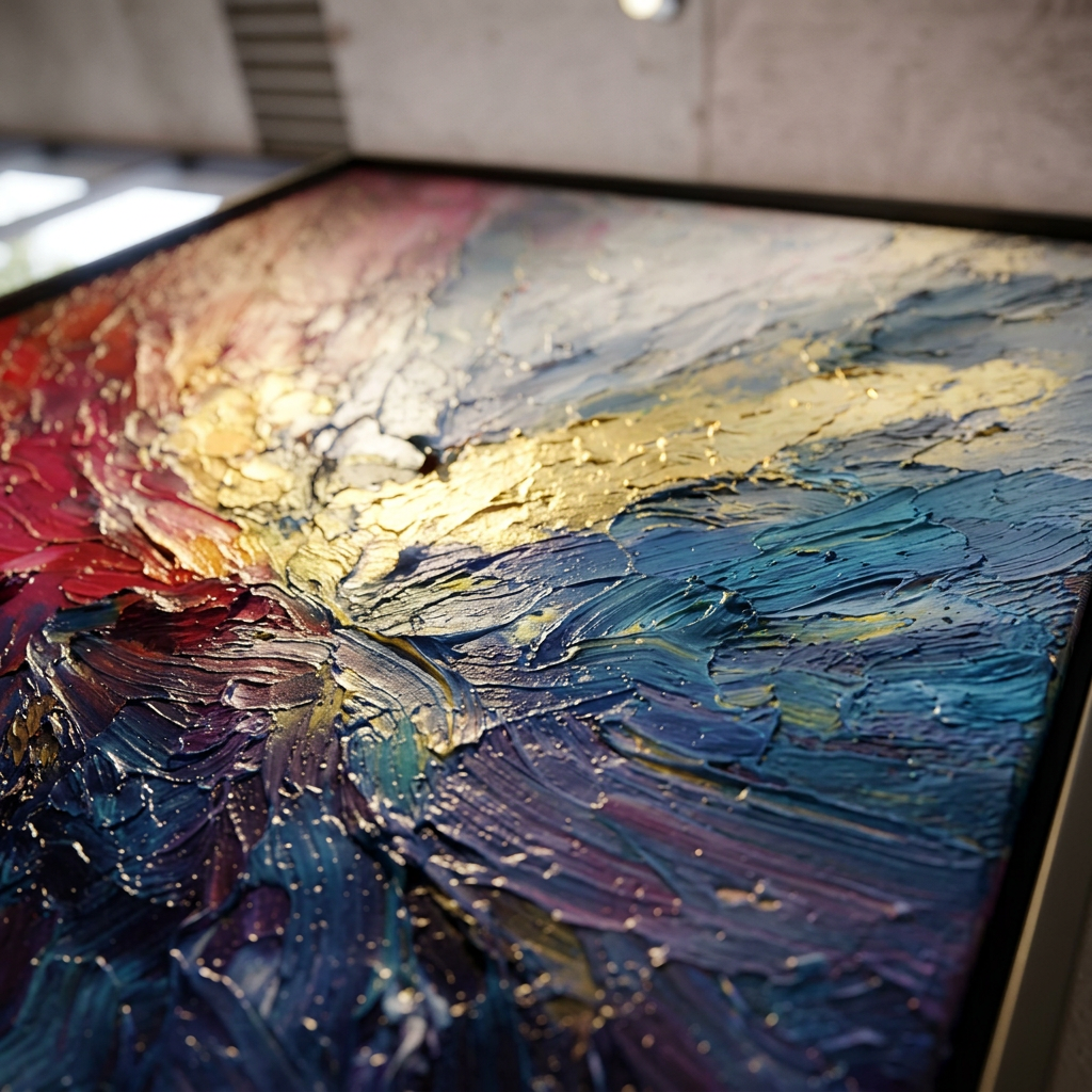 Artmere painting in a collector home in Portland, OR