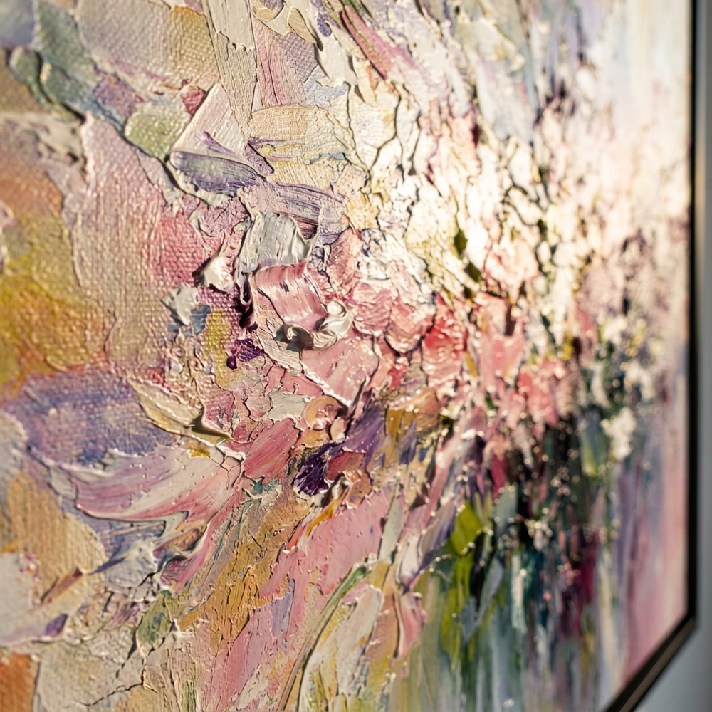 Paint and brushwork of Spring Sonata up close