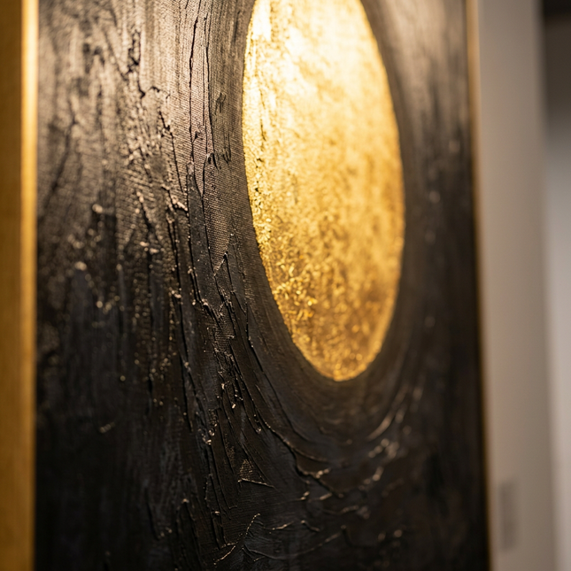 Close-up detail of Sphere of Serenity showing textured brushwork and color detail