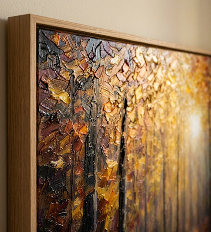 Close-up detail of Autumn's Scent showing textured brushwork and color detail