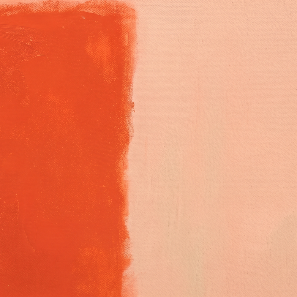 Paint and brushwork of Apricot Interval up close