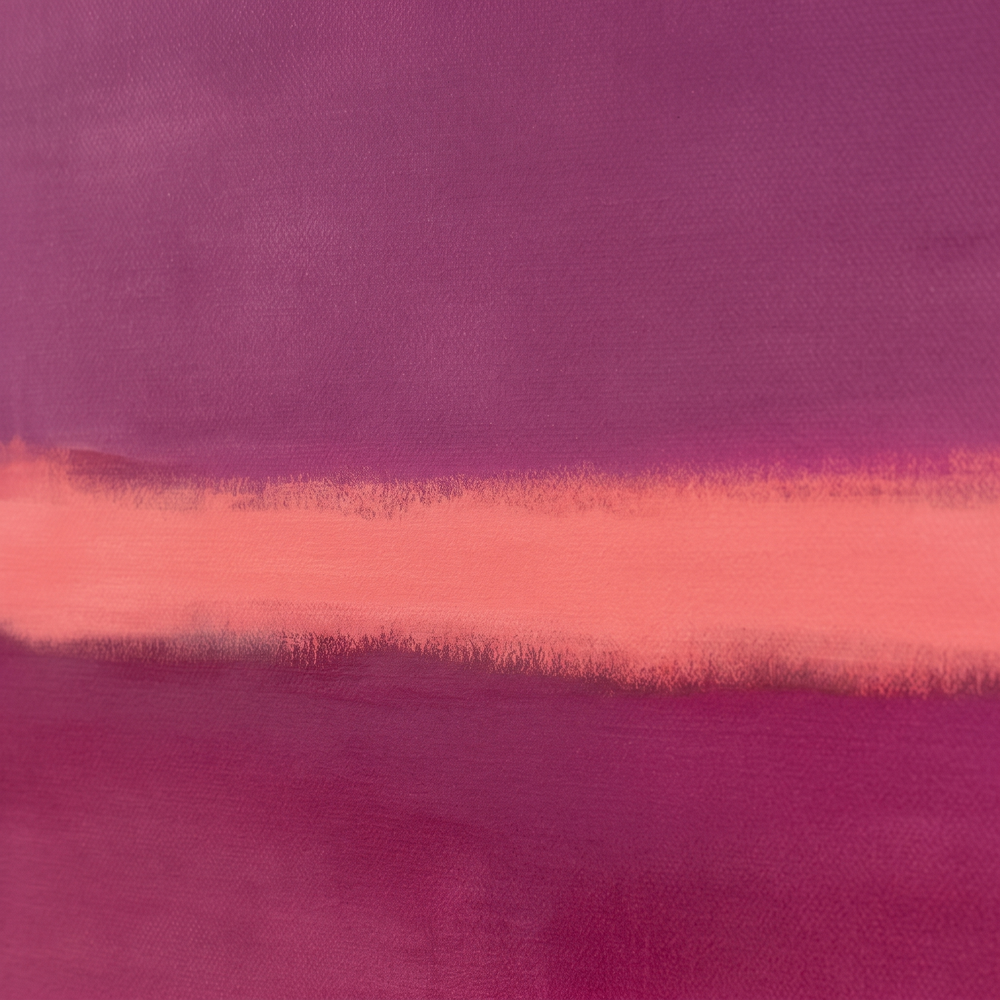 Paint and brushwork of Violet Stillwater up close
