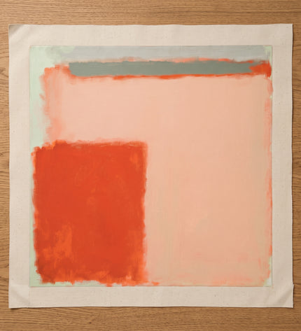 Apricot Interval — flat unstretched canvas with blank margins; digital artwork visualization