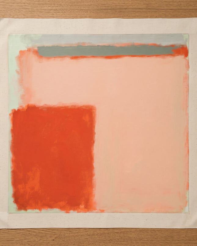Apricot Interval — flat unstretched canvas with blank margins; digital artwork visualization