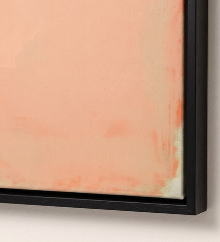 Apricot Interval — framed corner and paint-surface detail; digital artwork visualization