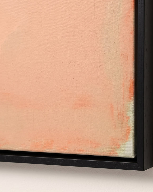 Apricot Interval — framed corner and paint-surface detail; digital artwork visualization