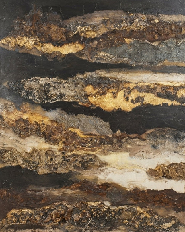 Aurum Strata hand-painted figurative canvas art in interior setting
