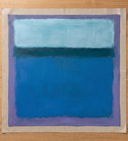 Blue Continuum — flat unstretched canvas with blank margins; digital artwork visualization
