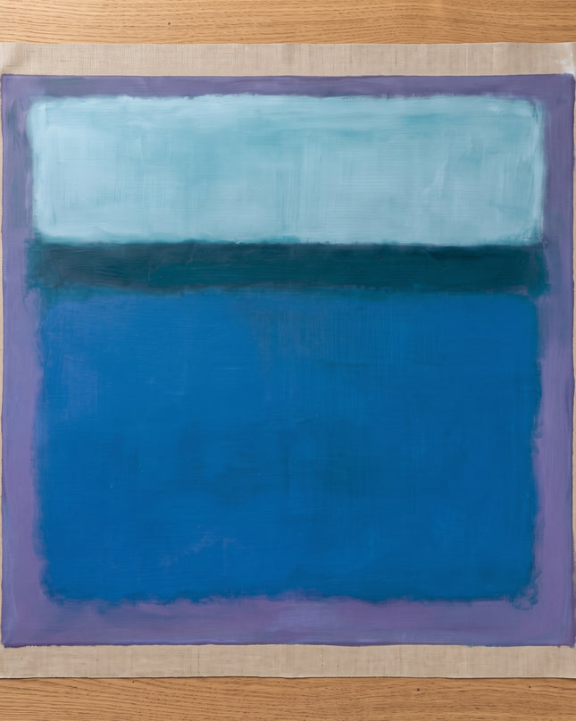 Blue Continuum — flat unstretched canvas with blank margins; digital artwork visualization