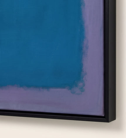 Blue Continuum — framed corner and paint-surface detail; digital artwork visualization