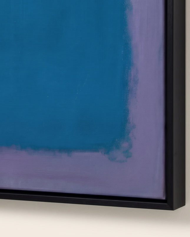 Blue Continuum — framed corner and paint-surface detail; digital artwork visualization