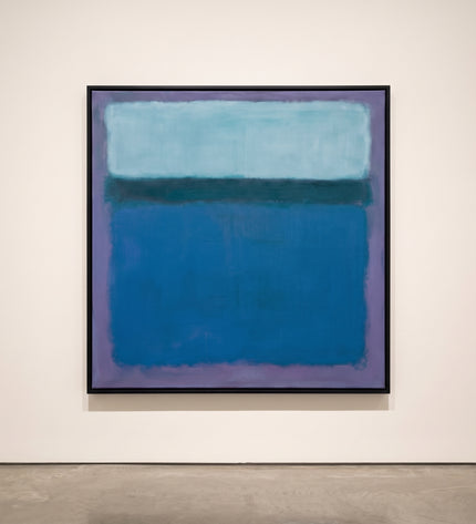 Blue Continuum — gallery presentation; digital artwork visualization