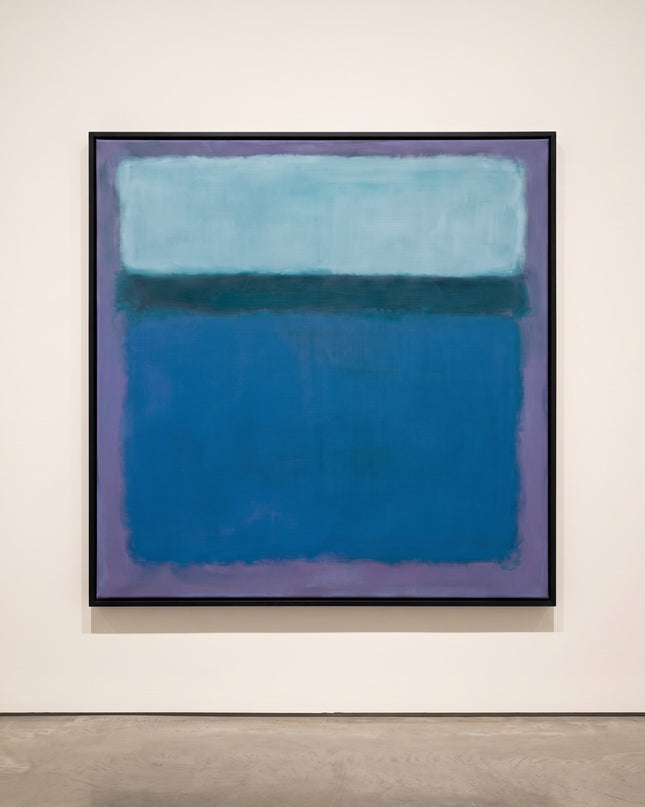 Blue Continuum — gallery presentation; digital artwork visualization