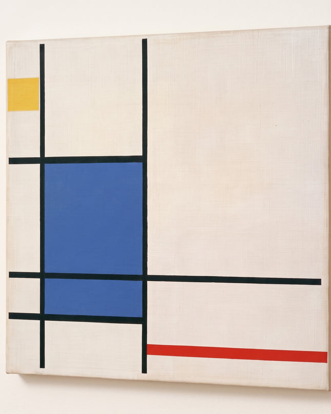 Blue Counterpoise — unframed stretched canvas with natural linen sides; digital artwork visualization