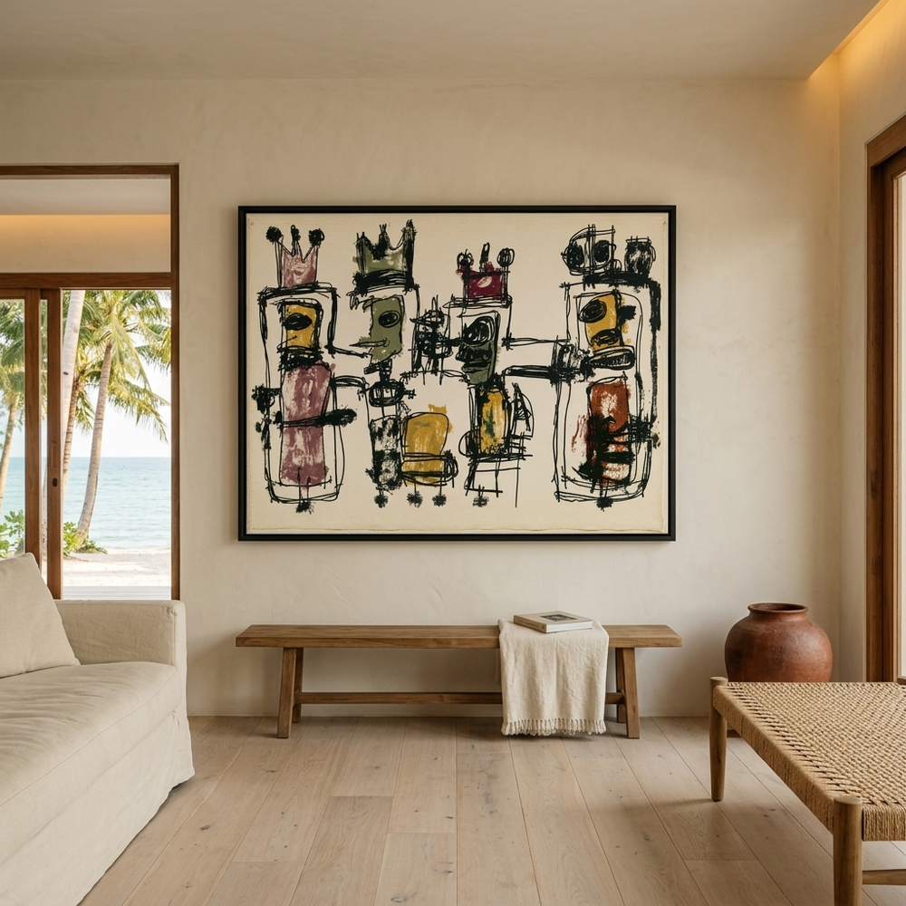 Gathered Voices — displayed in a calm contemporary interior