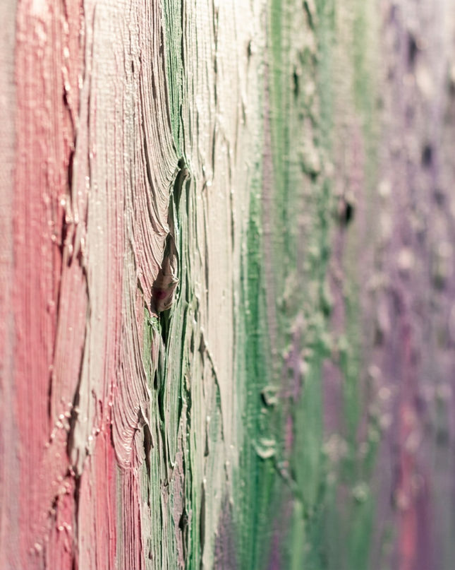 Close-up detail of Northern Colors showing textured impasto brushwork and color detail