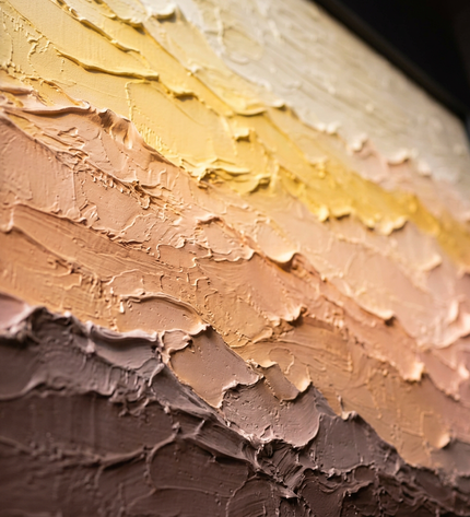 Close-up detail of Canyon Light showing textured brushwork in amber and red tones