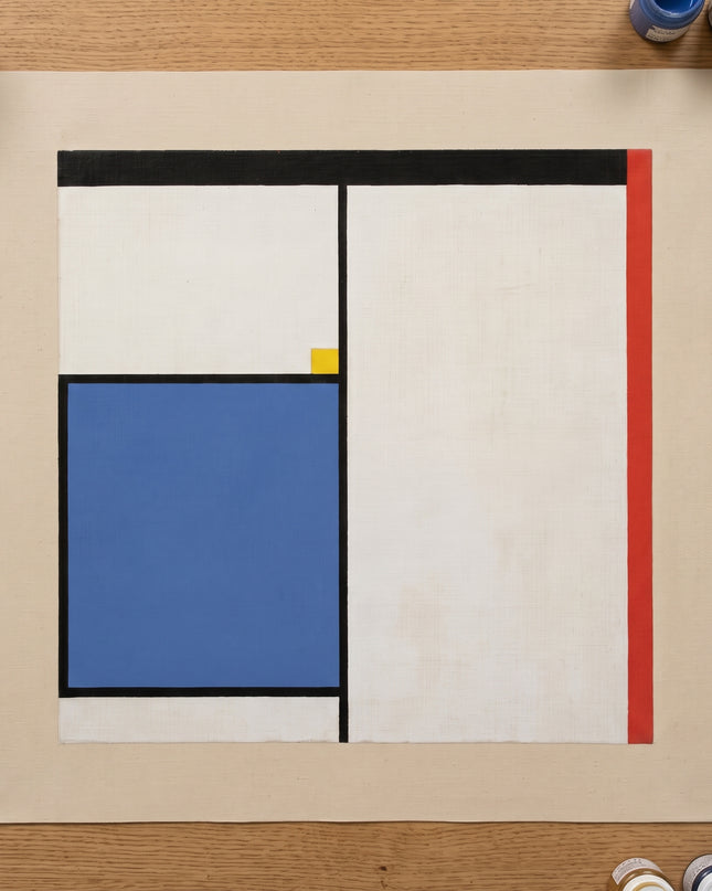 Counterline — flat unstretched canvas with blank margins; digital artwork visualization