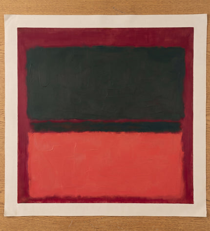 Crimson Chamber — flat unstretched canvas with blank margins; digital artwork visualization