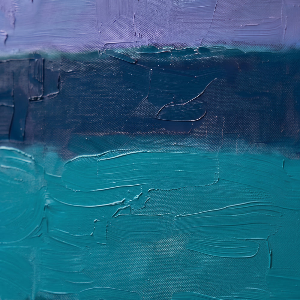Farbe und Pinselspuren von Deep Blue Rest aus der Nähe
