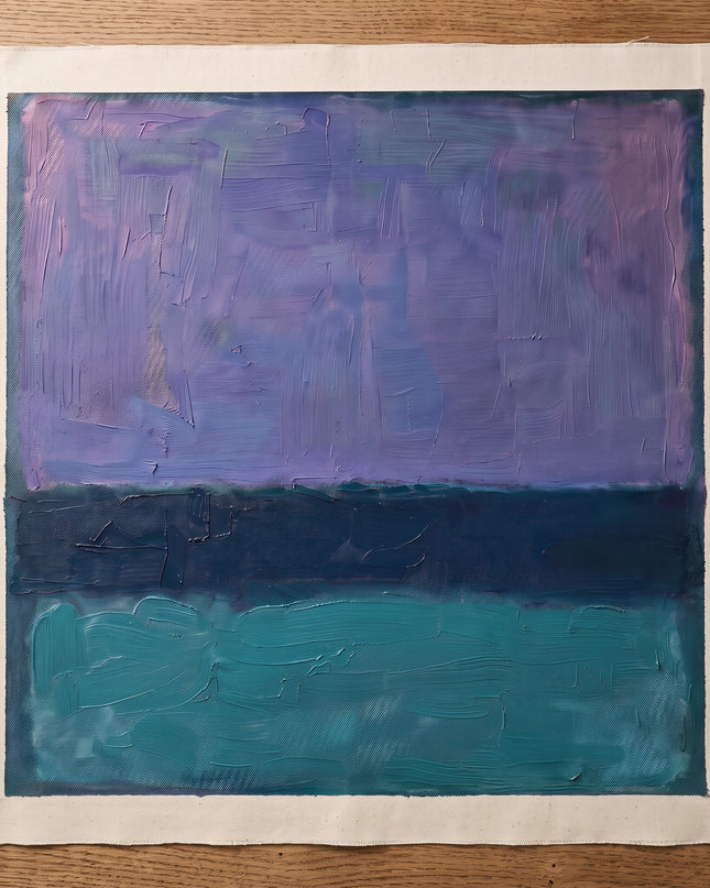 Deep Blue Rest — flat unstretched canvas with blank margins; digital artwork visualization